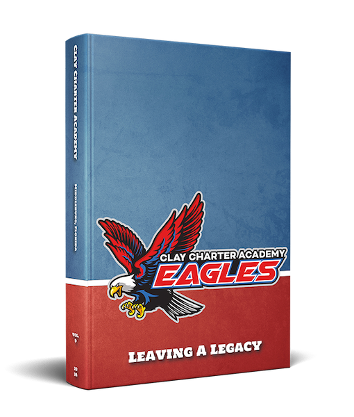Clay Charter Yearbook Cover Mockup