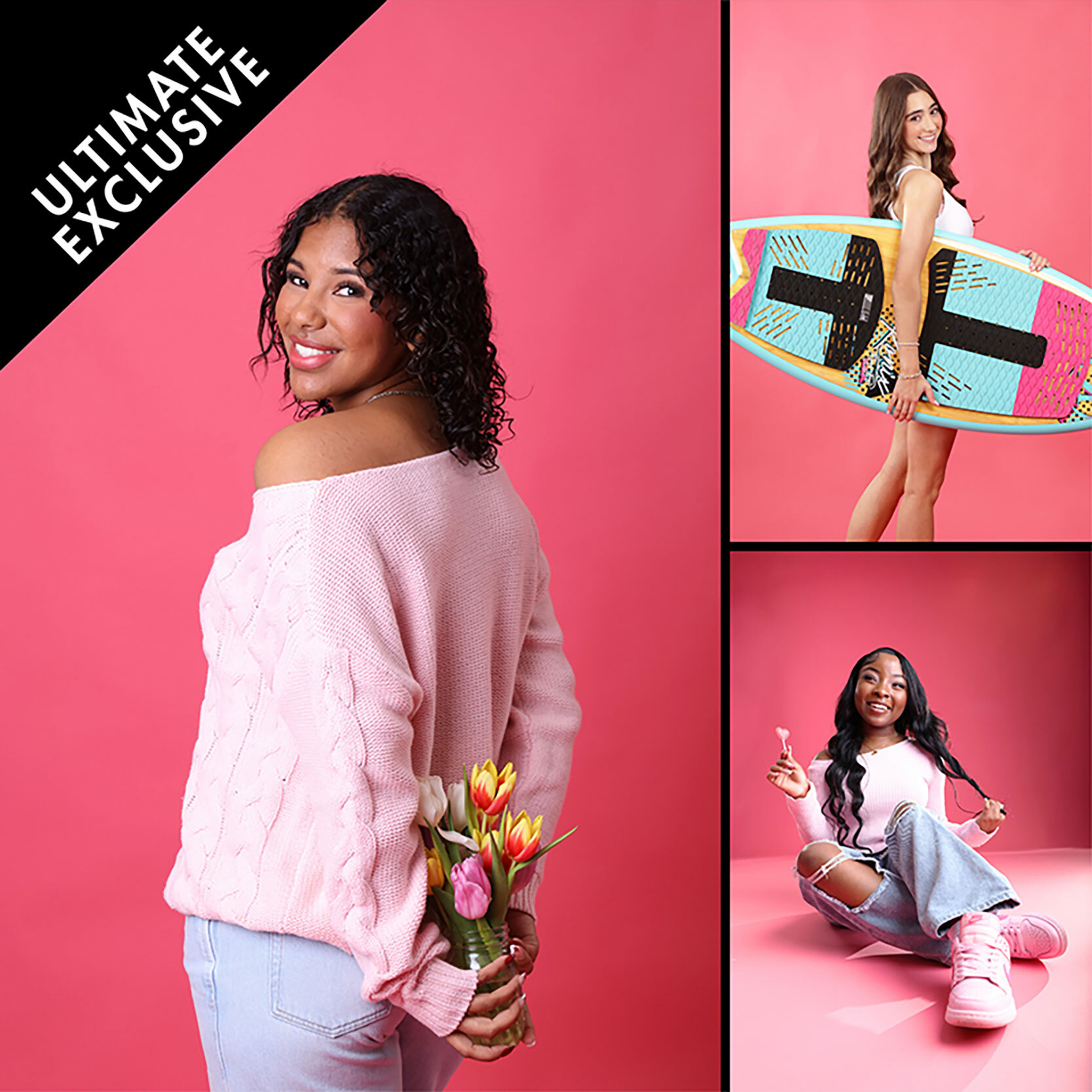 Photo Collage of the Pink Backdrop